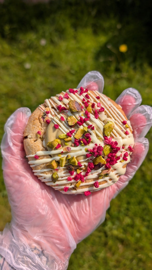 Raspberry, Pistachio & White Chocolate Cookie